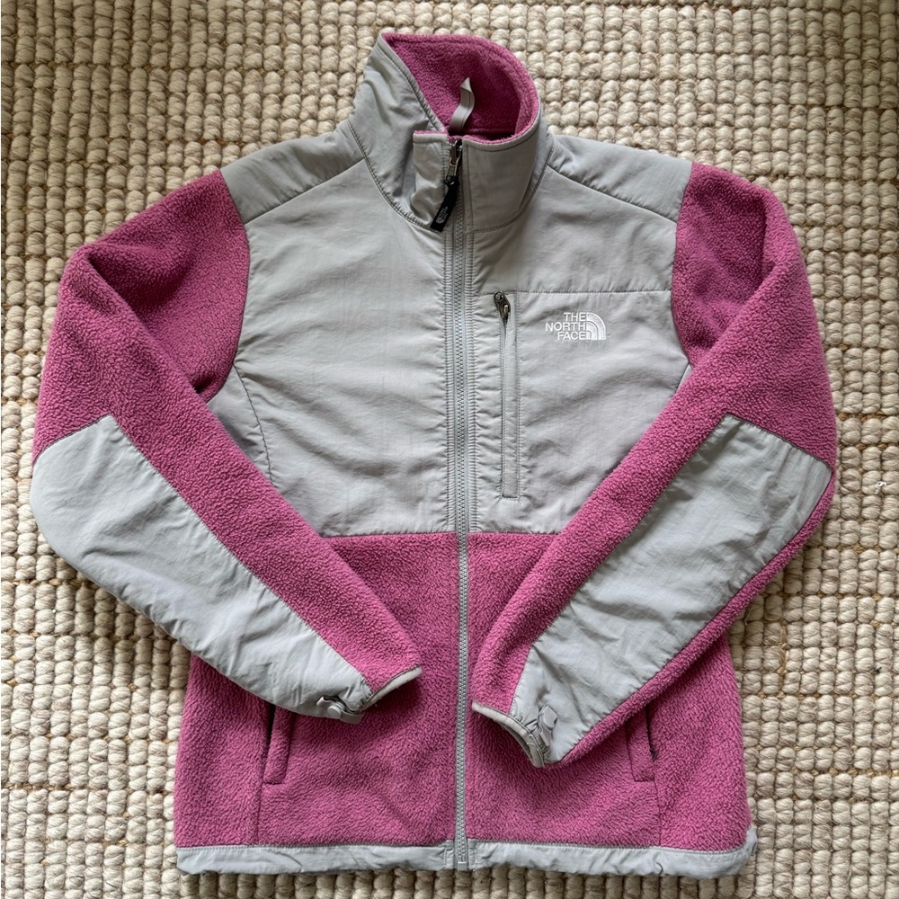 The North Face Pink and Gray Denali Jacket